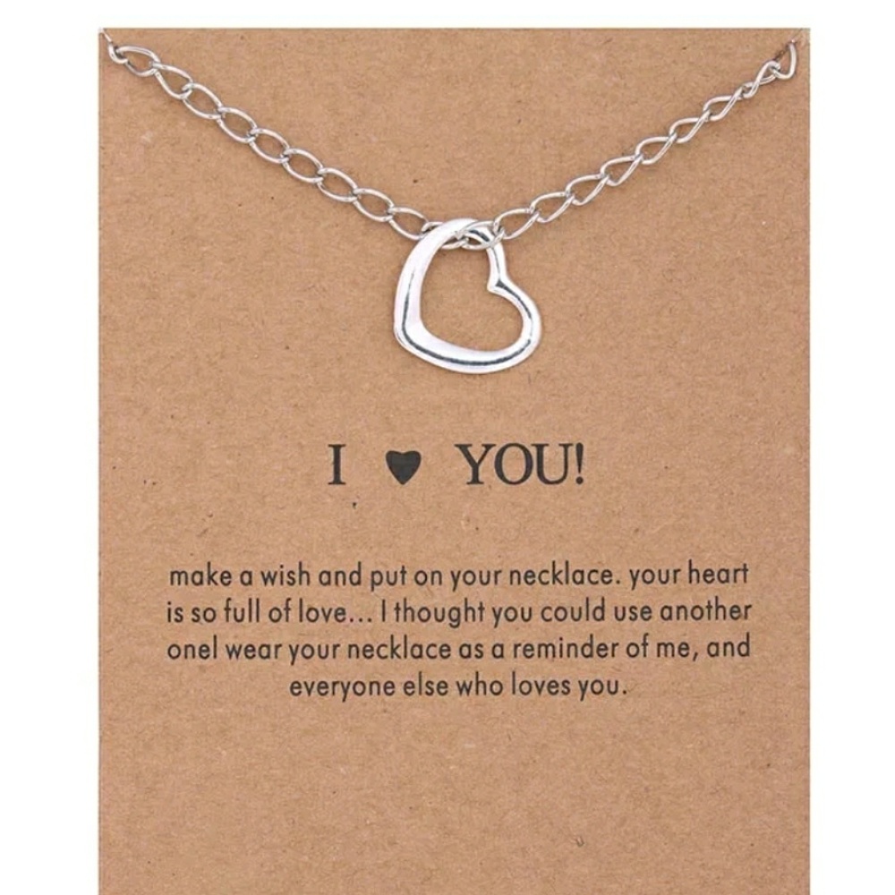 Silver I Heart Love You Necklace